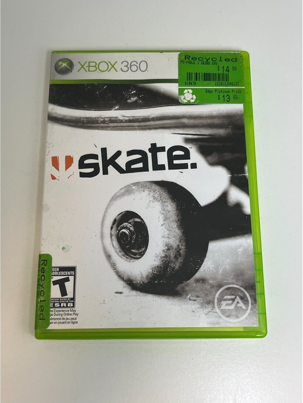 EA Sports Skate Xbox 360 video game Skateboarding Green White Black